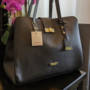 Trina Turk Black Faux Leather Satchel